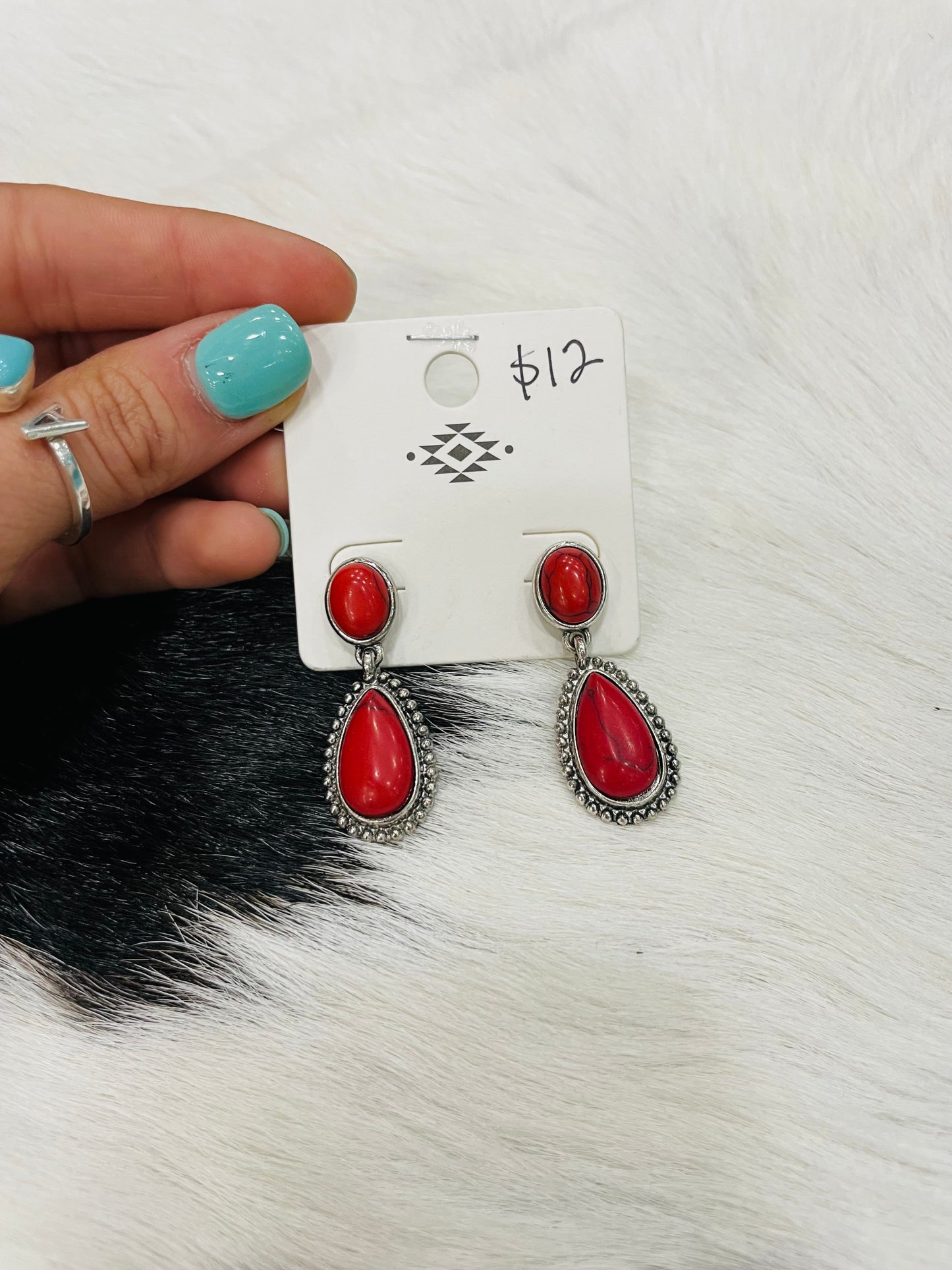 Red Teardrop Earrings