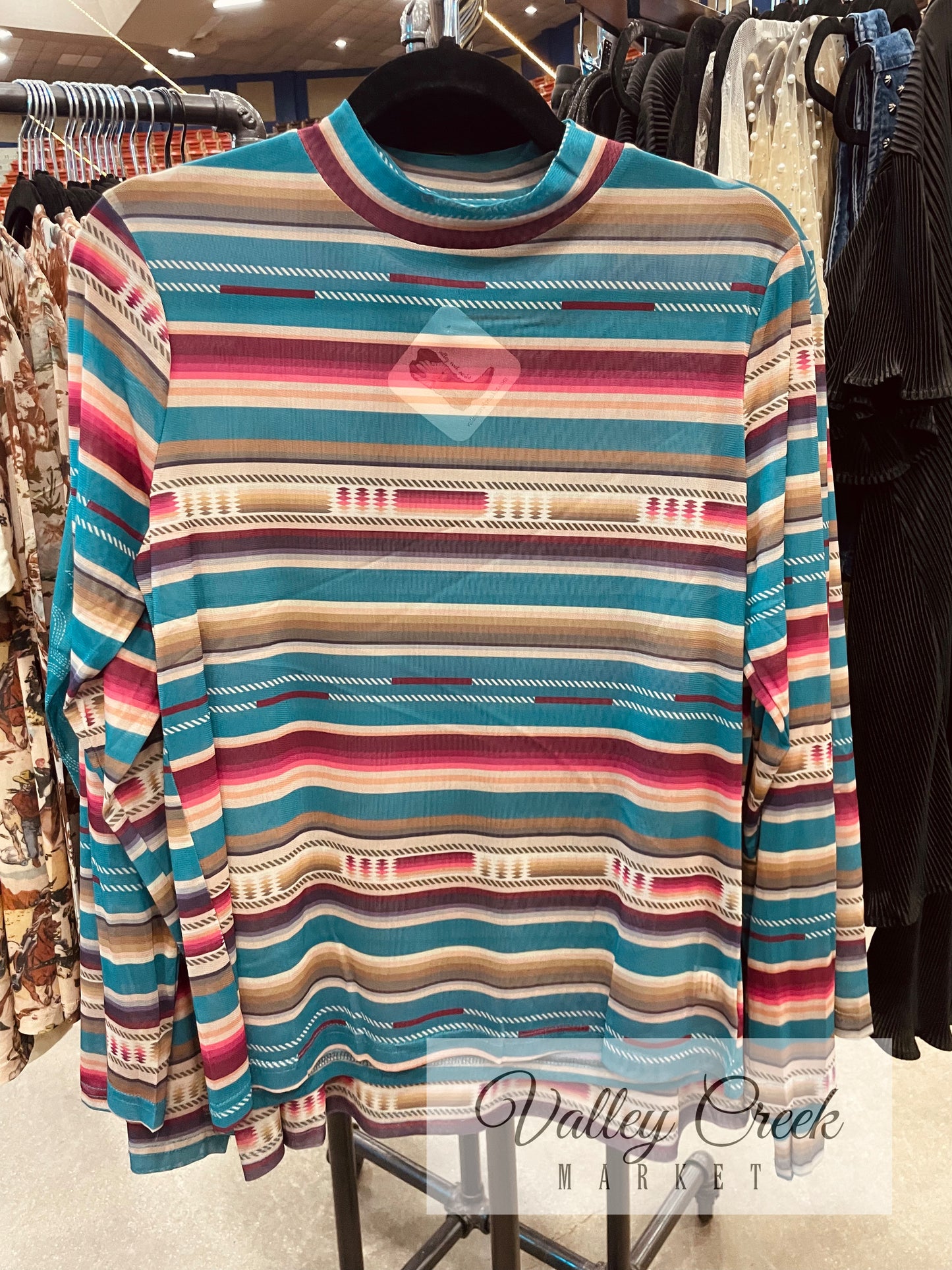 Serape Mesh Top
