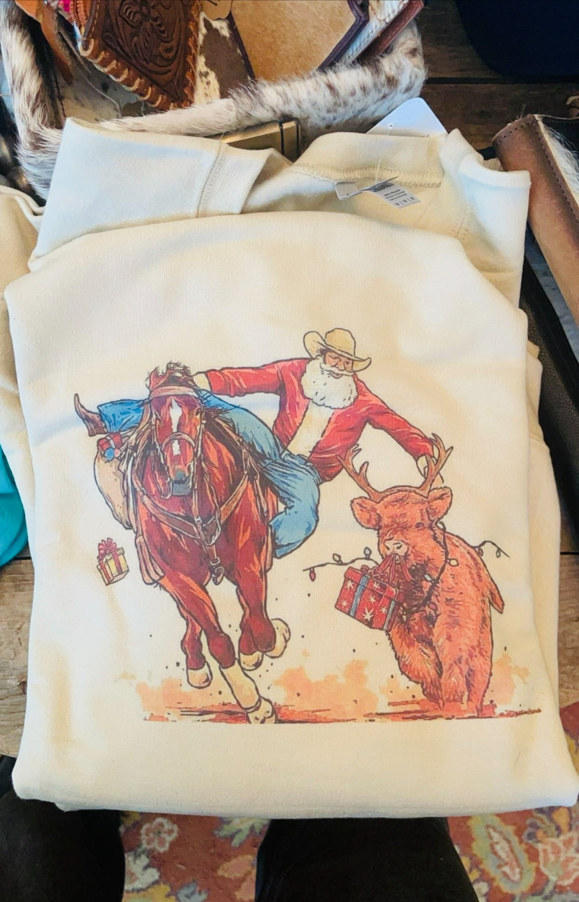 Western Santa Sweatshirt