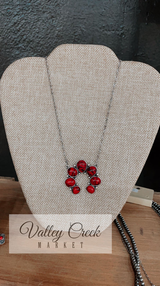 Red Stone Squash Necklace
