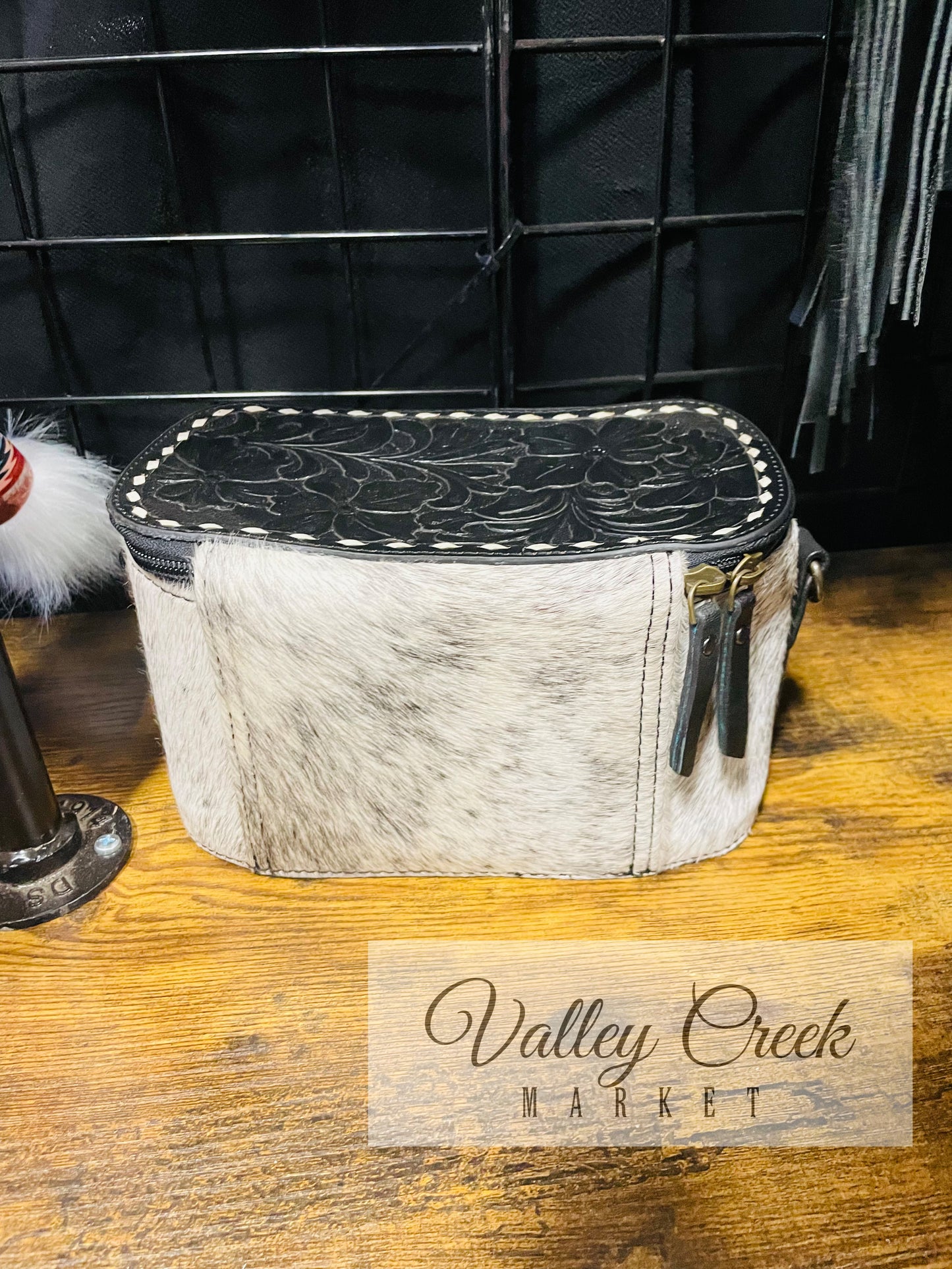 Black Tooled Cowhide Case
