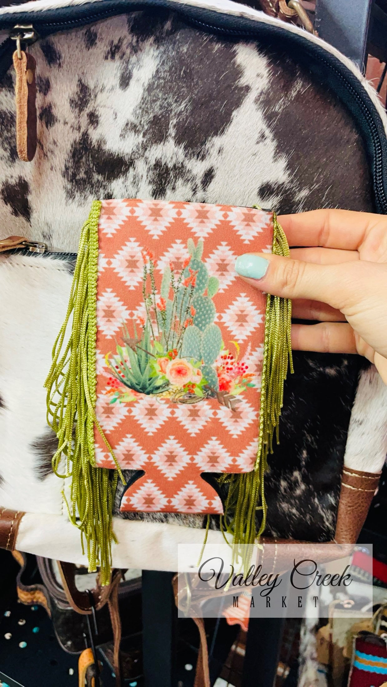 Cactus Fringe Coozie