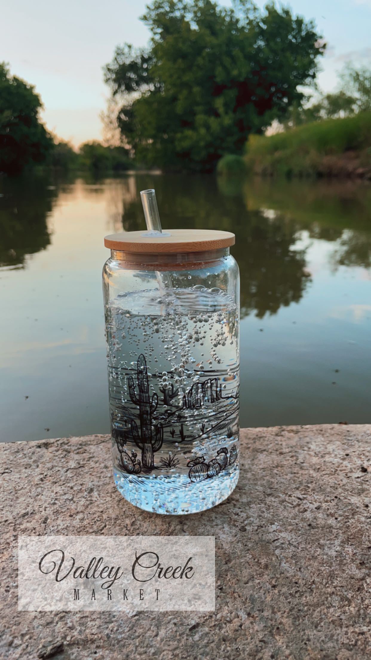 Desert Scene Glass Cup