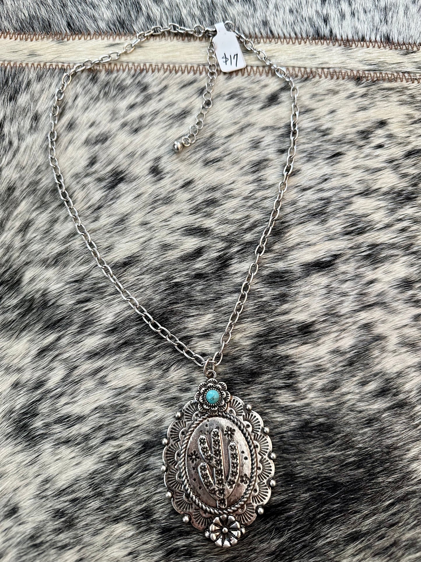 Cactus flower pendant necklace