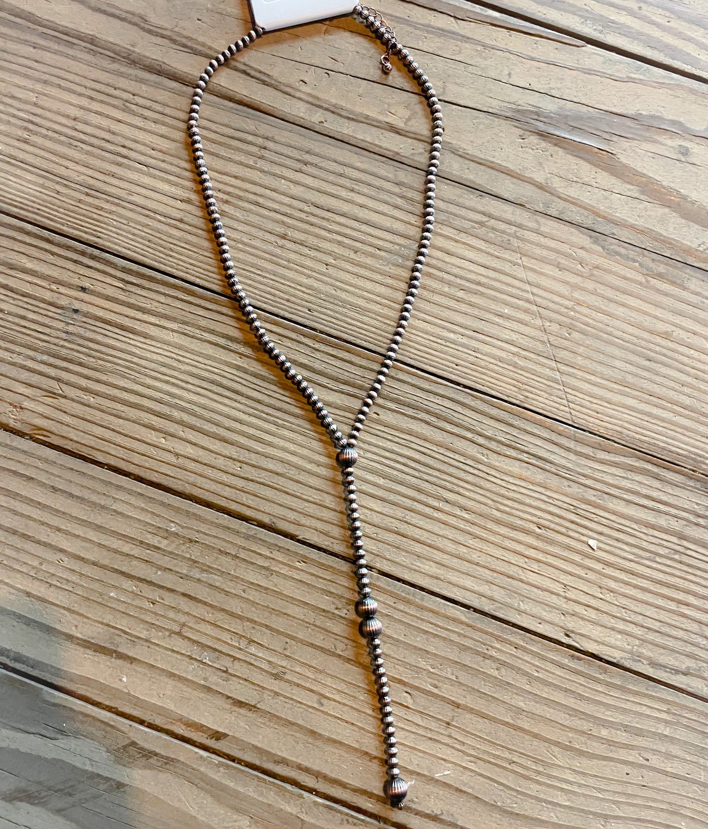 Lariat Graduated Bead Necklace