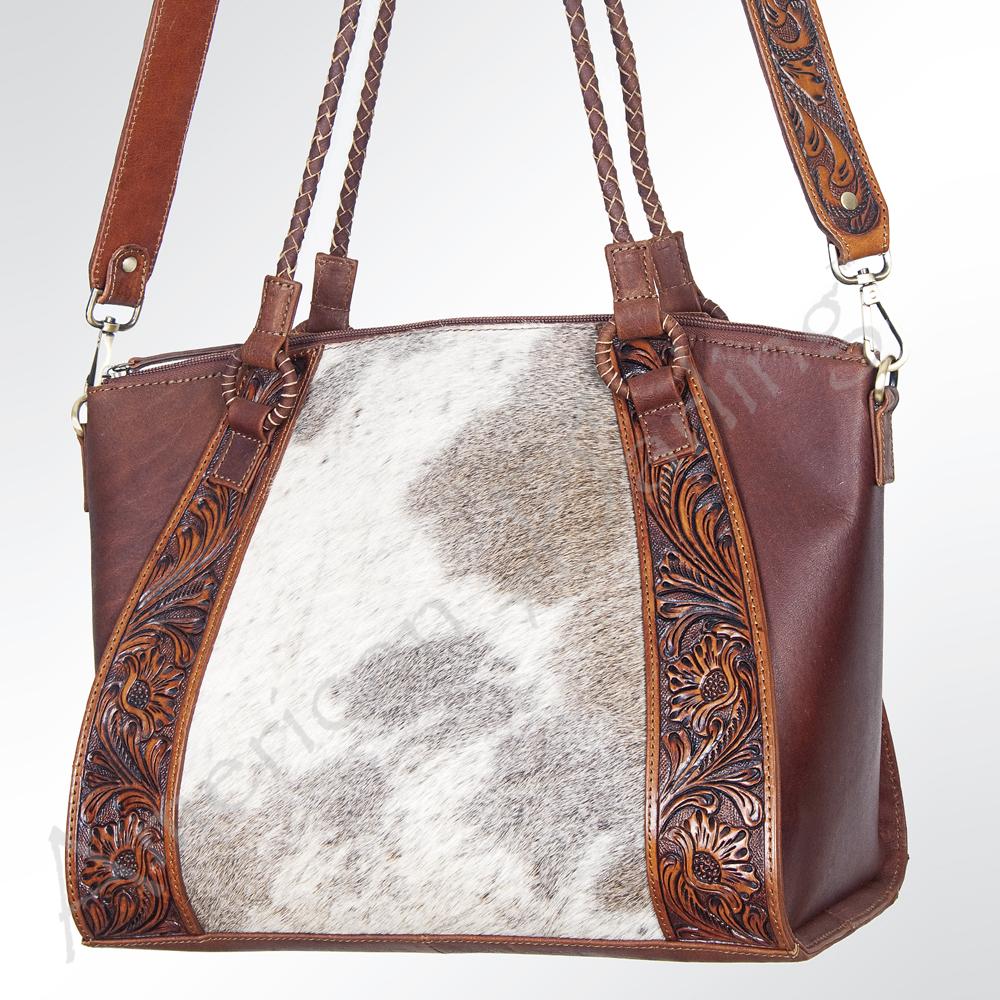 Ella Concealed Carry Leather/Hair on Hide Tote by American Darling