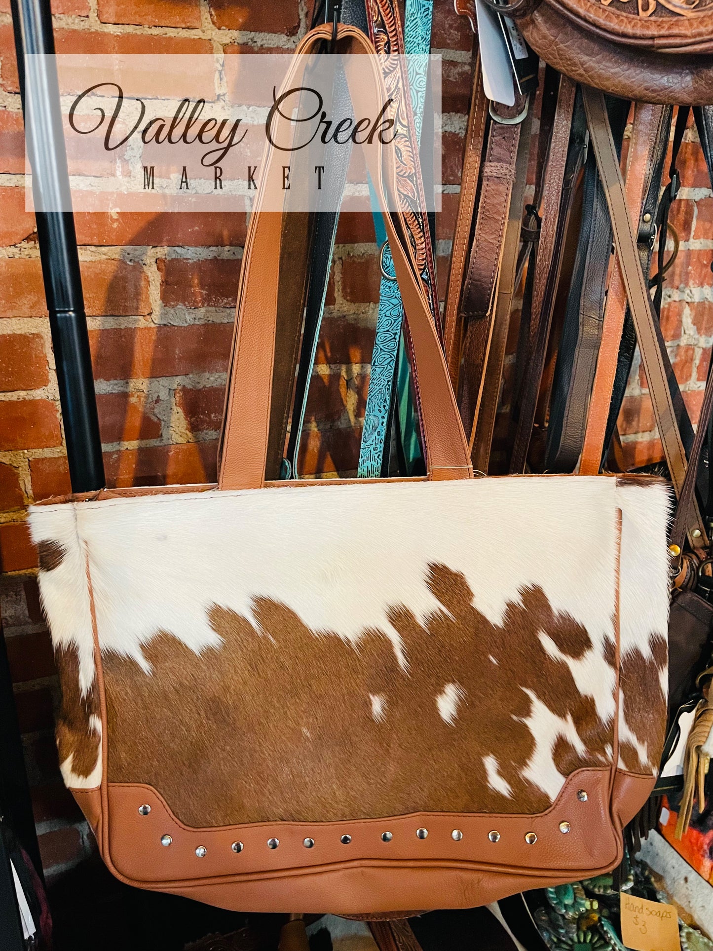 Cowhide Stud Tote Bag