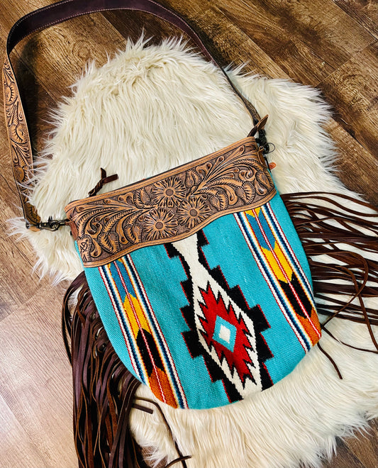 Georgia Saddle Blanket Handbag with fringe