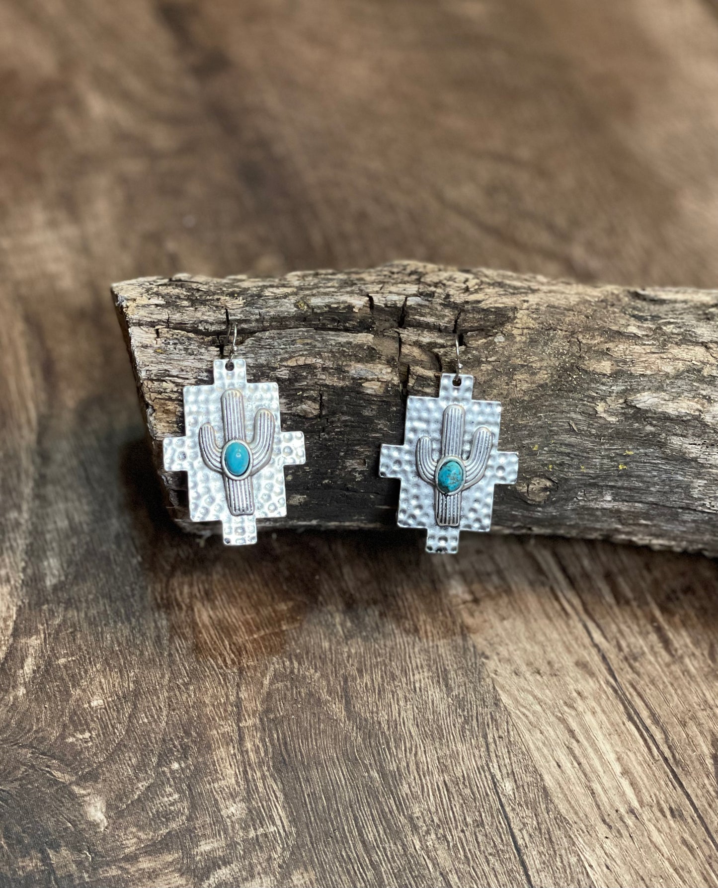 Aztec Turquoise Cactus Earrings