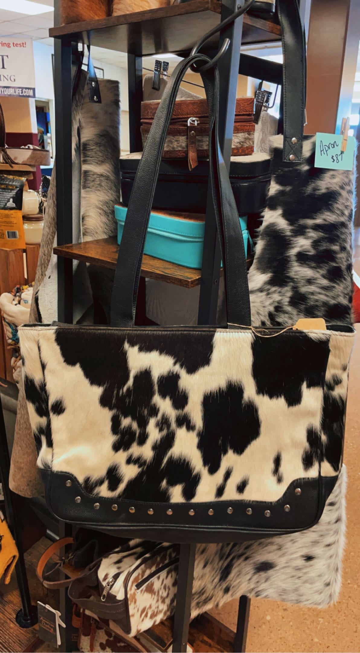 Cowhide Stud Tote Bag