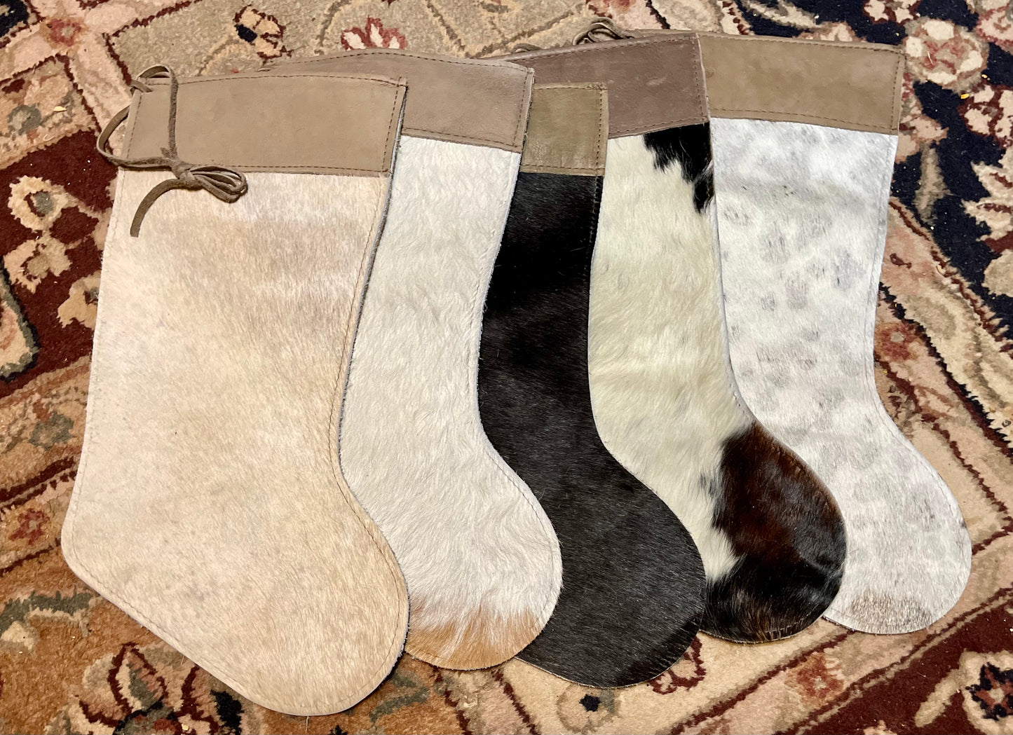 Cowhide Christmas Stockings