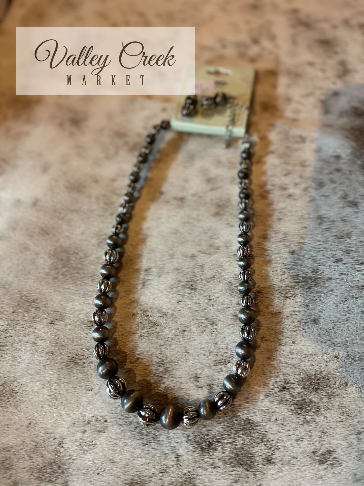 Short Silver Bead Necklace