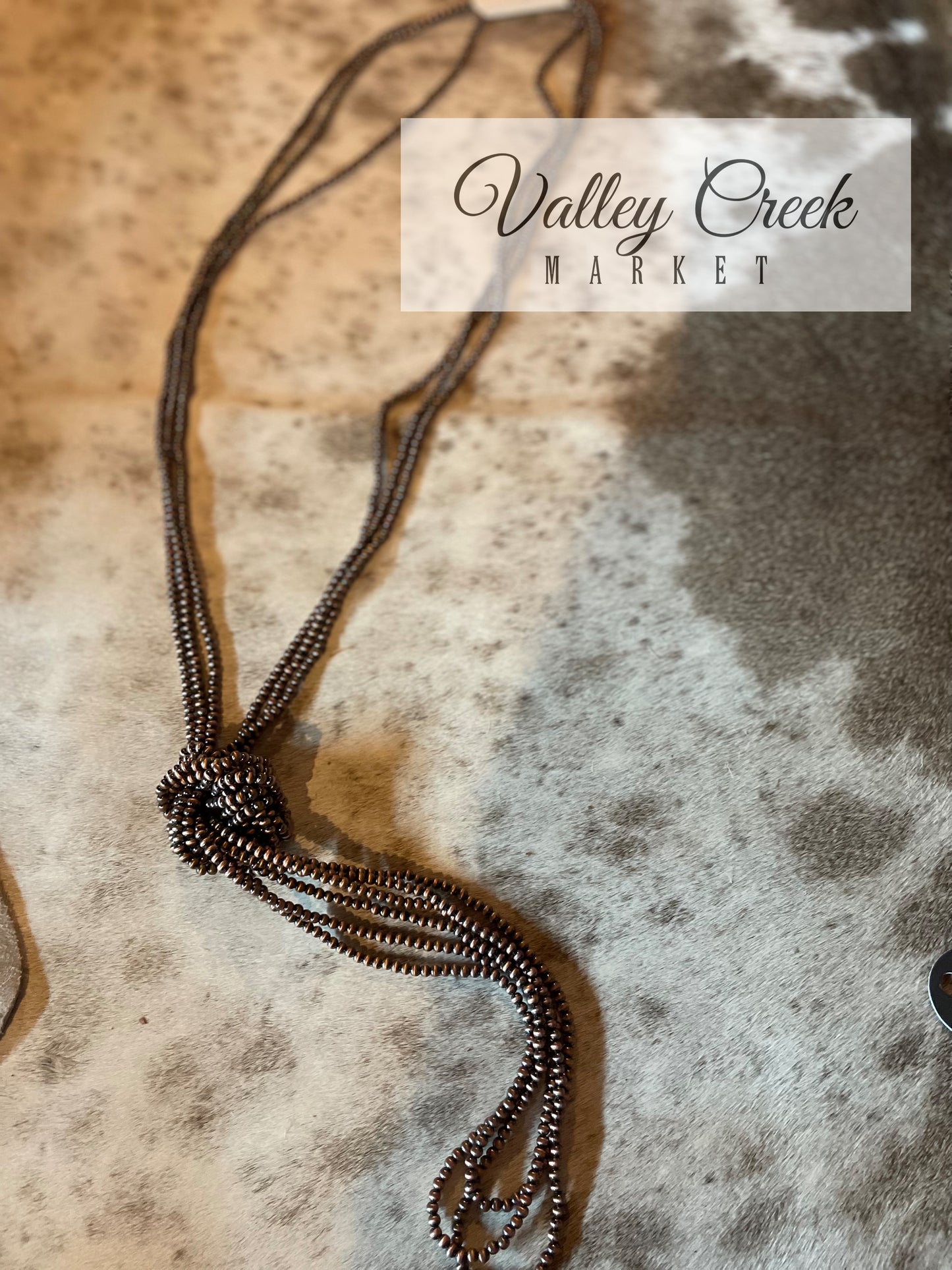 3 Strand Bronze Beaded Necklace