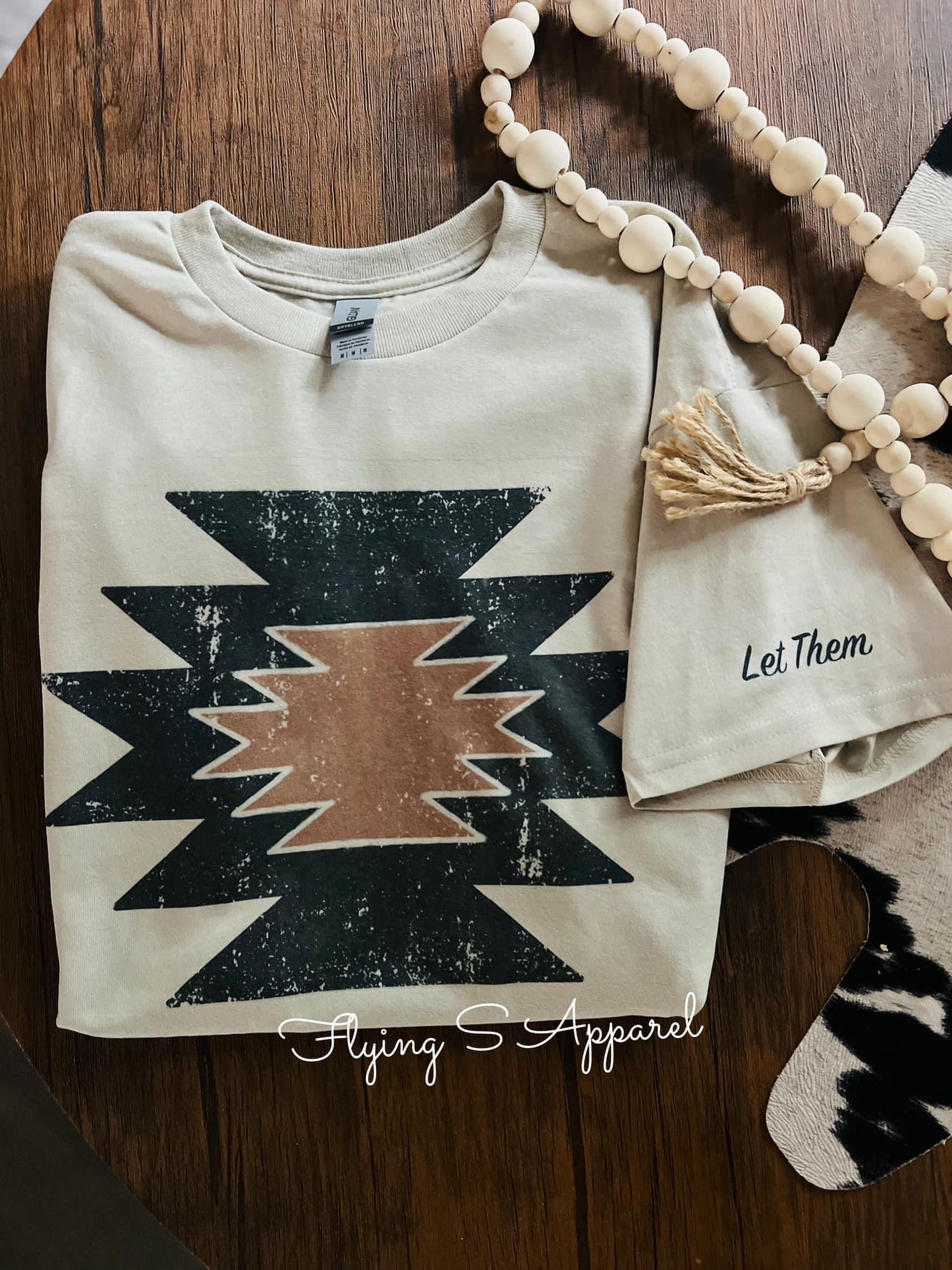 Let Them Aztec Tee -Tan