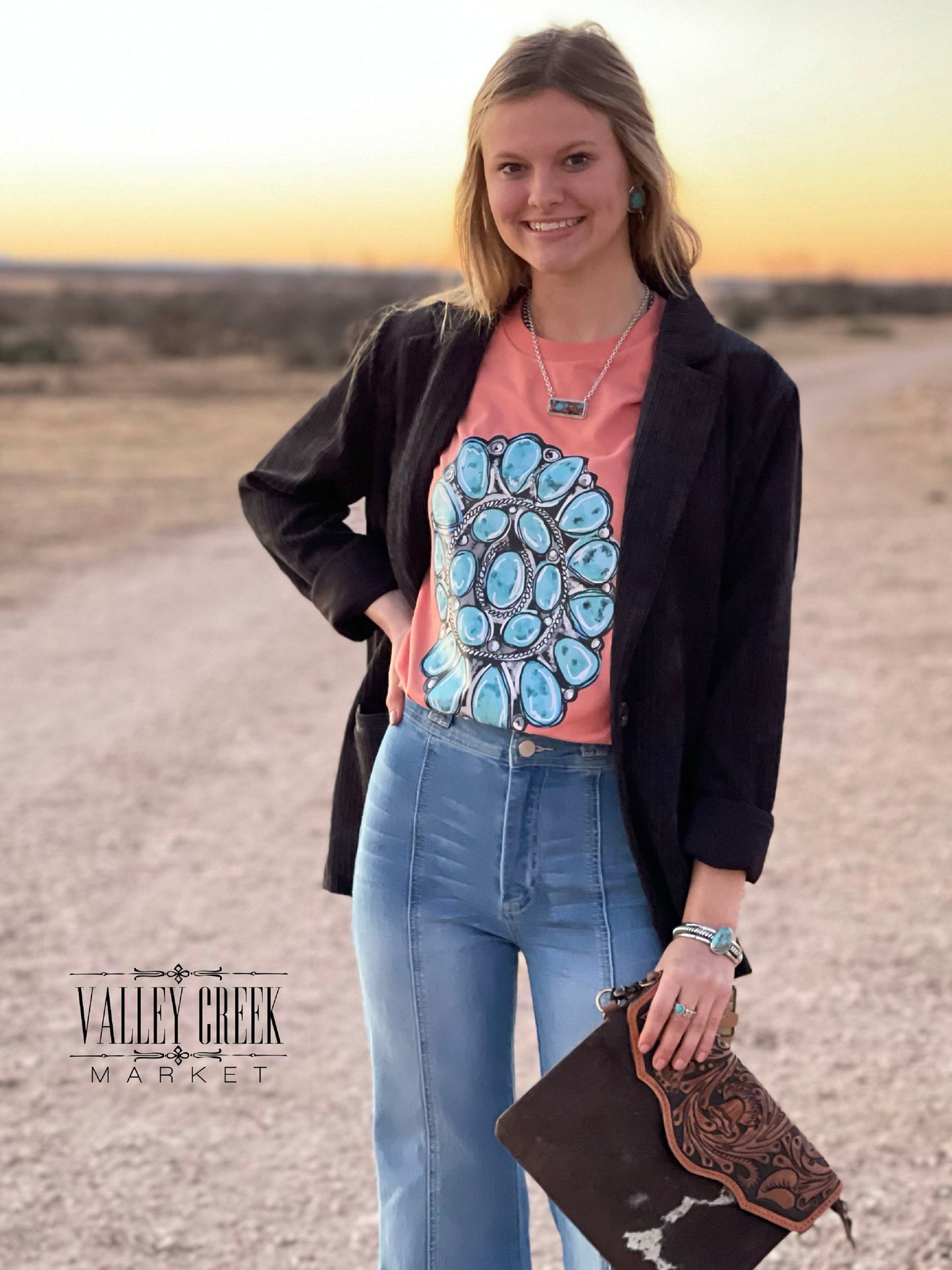 Turquoise Concho Tee