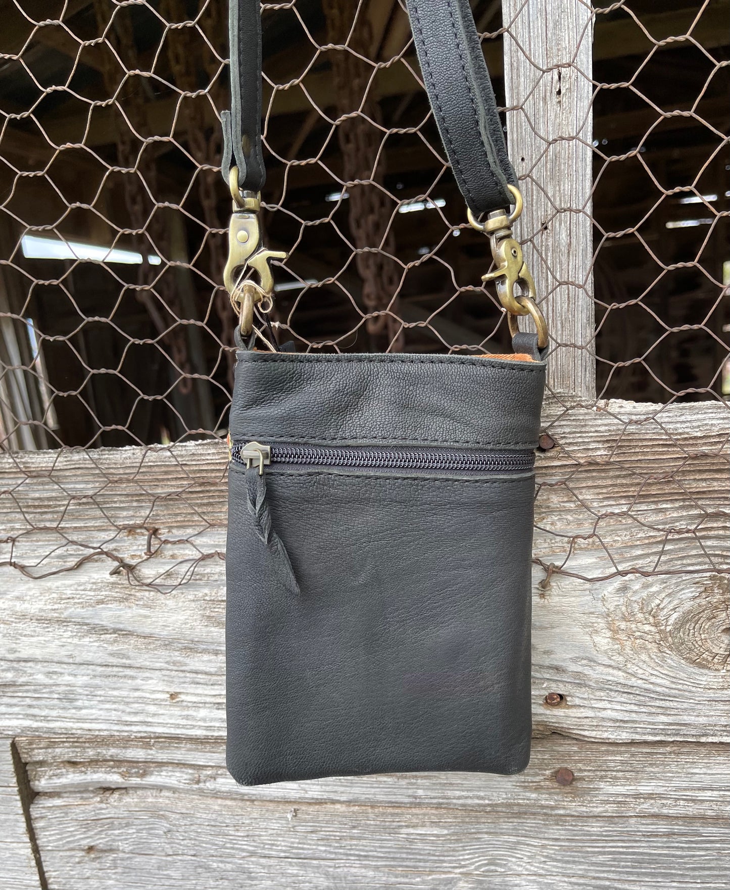 American Darling Black acid wash crossbody