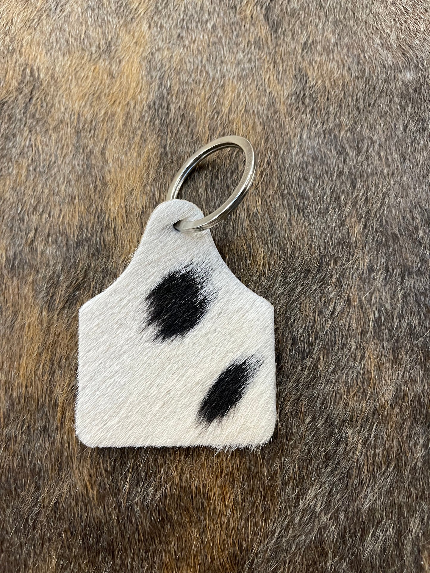 Cowhide keychain fob