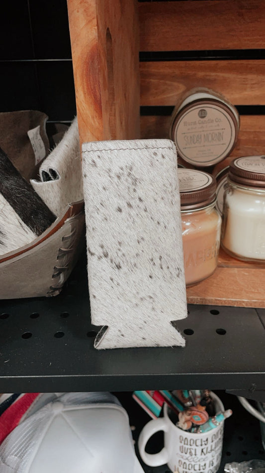 Cowhide Tall Can Coozie