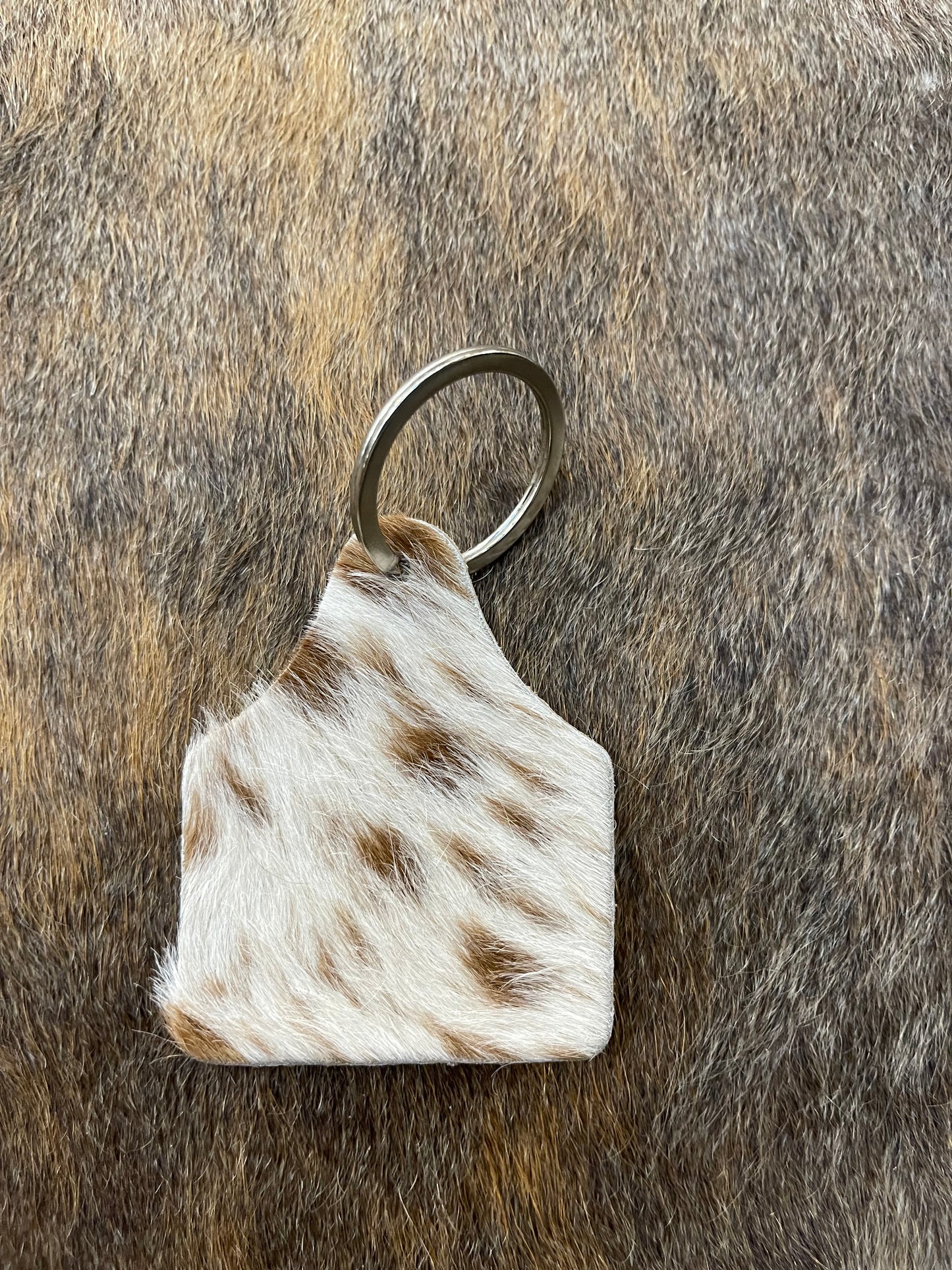 Cowhide keychain fob