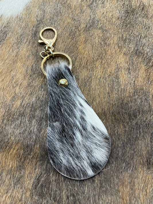 Cowhide keychain fob