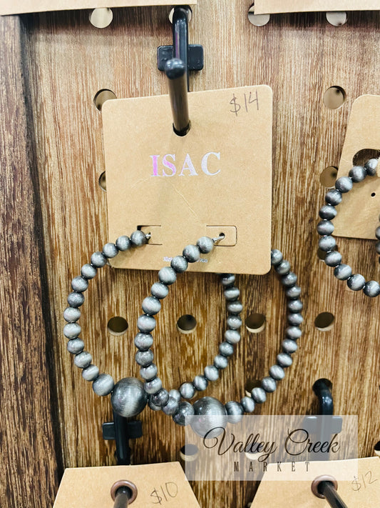 Large Beaded Hoop Earrings