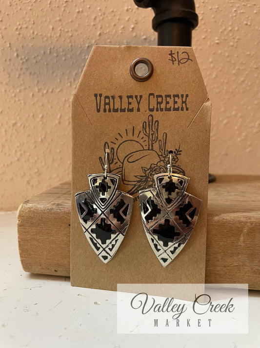 Black Arrowhead Earrings
