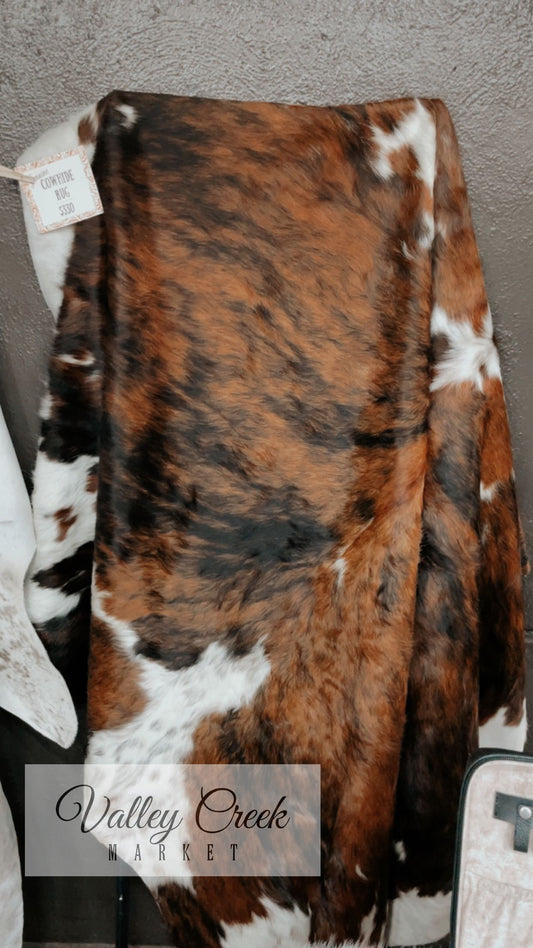 Tri-Color Brazilian Cowhide Rug