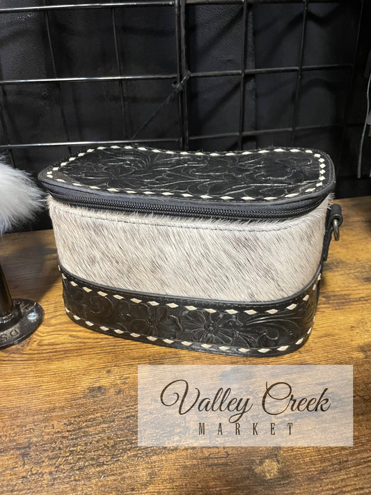 Black Tooled Cowhide Case
