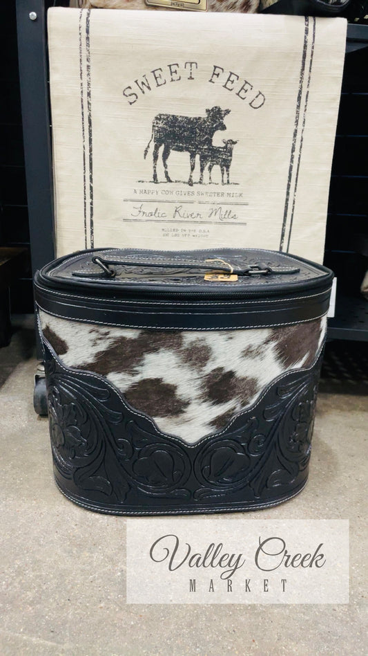 Black Large Cowhide Jewelry Case