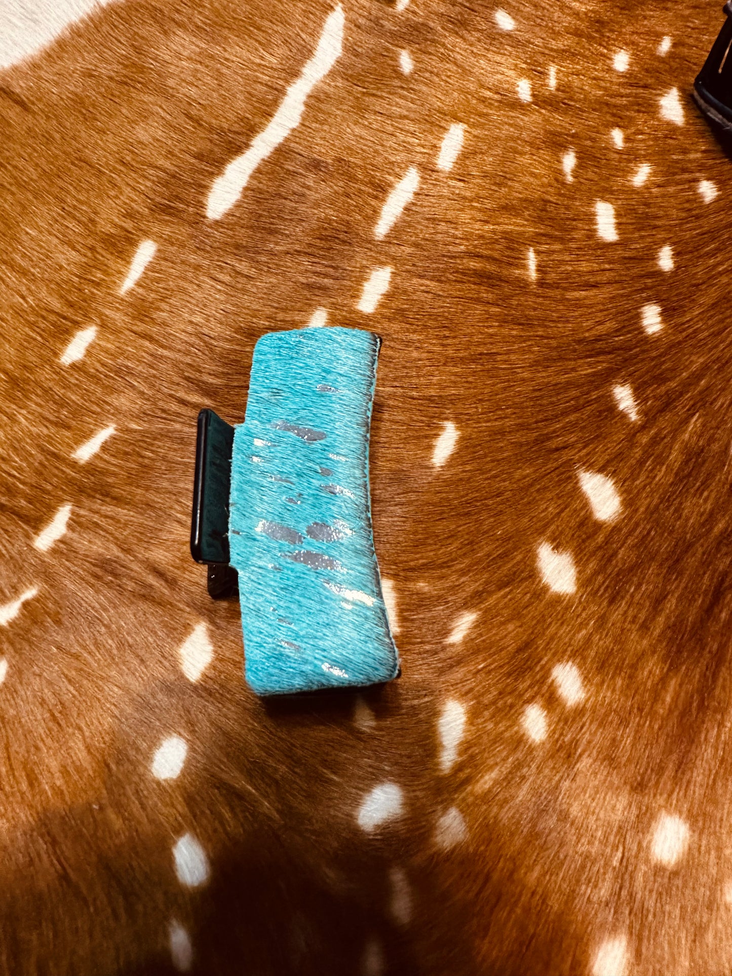 Turquoise Acid Wash Claw Clip