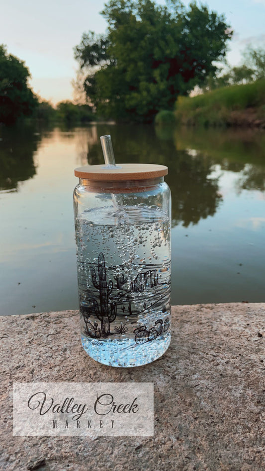 Desert Scene Glass Cup