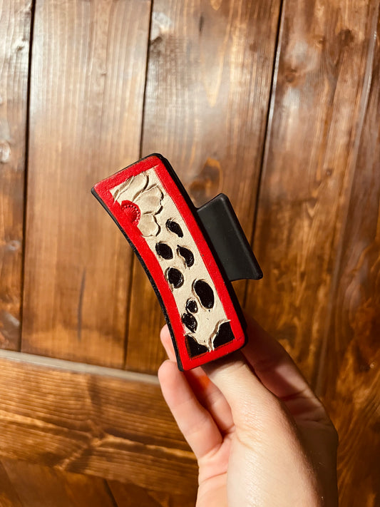 Black and Red Claw Clip