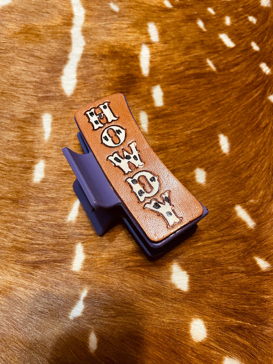 Purple Howdy Claw Clip