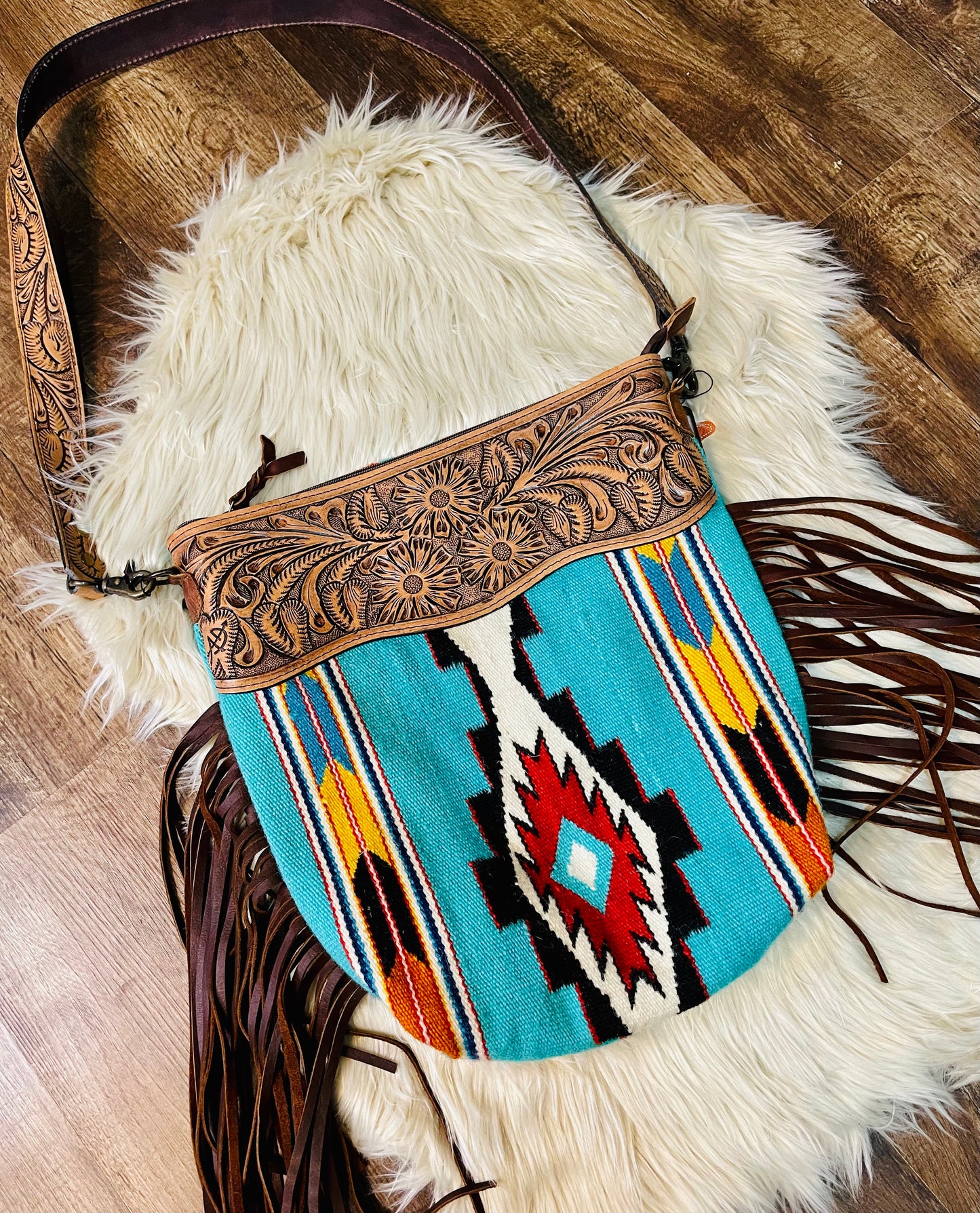 Georgia Saddle Blanket Handbag with fringe