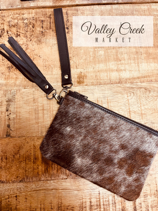 Cowhide Wristlet