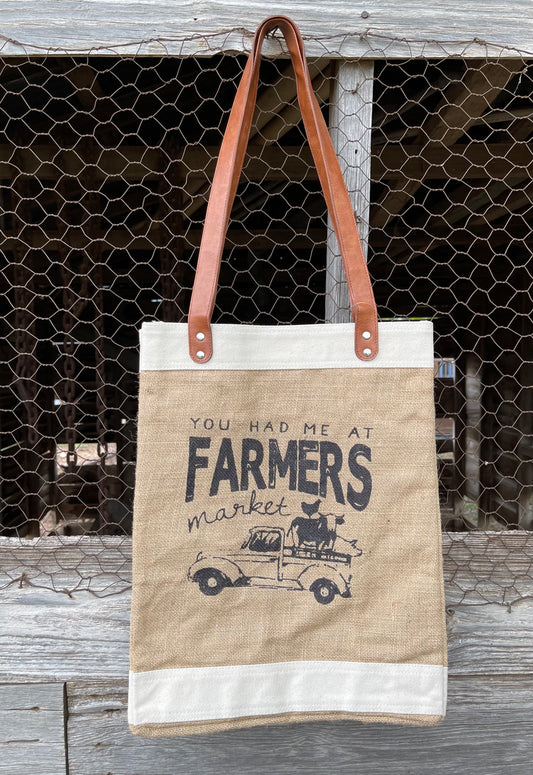 Burlap tote/shopping bags